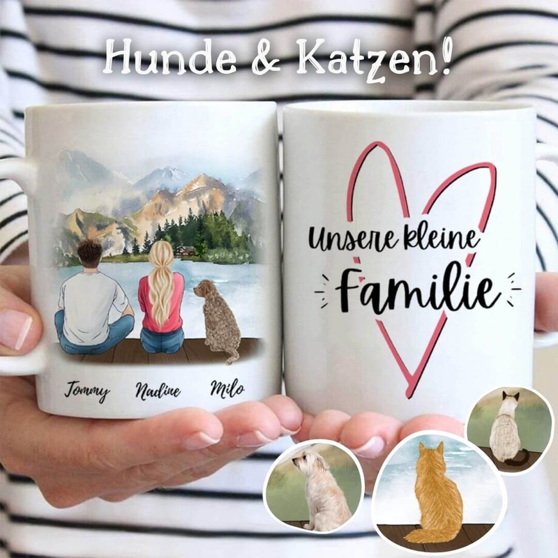 Prchen mit 1 Haustier (Hunde & Katzen) | personalisierte Tasse