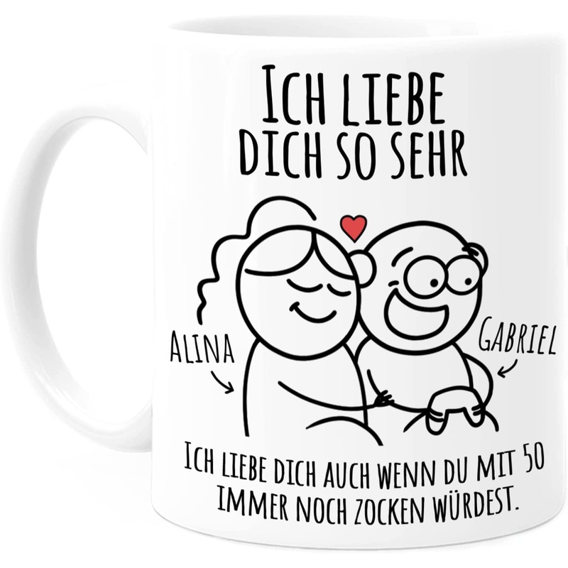 Ich liebe dich so sehr Tasse personalisiert – lustiges fr Geschenk Gamer und Zocker – Valentinstag oder Jahrestag berraschung