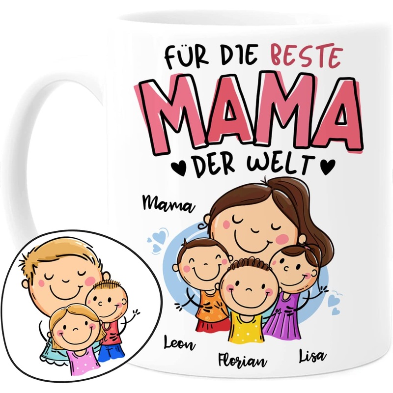 Etsy: Fr die beste Mama der Welt | personalisierte Tasse wei