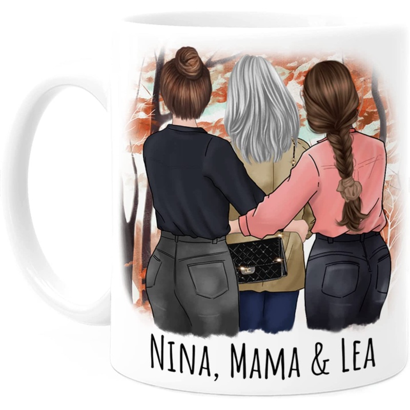 Mama Tasse personalisiert mit 2 Tchtern, Spruch und Name – Geschenk zum Muttertag Geburtstag