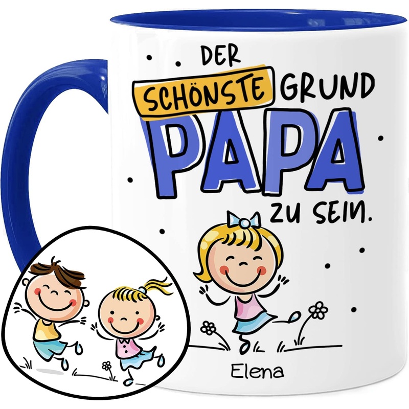 Papa Tasse personalisiert mit einem Kinder – Der schnste Grund Papa zu sein