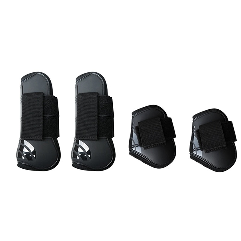 Black Hook and Loop Closure Adjustable Tendon & Fetlock Boots