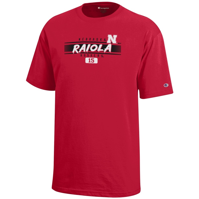Boys’ Nebraska Huskers Youth Dylan Raiola Lightning Letters T-Shirt