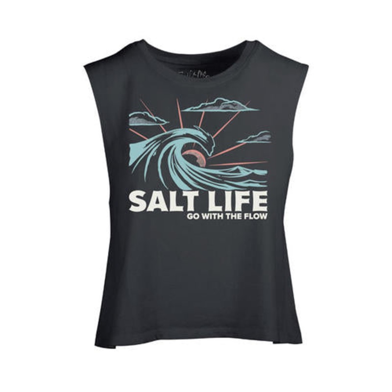Women’s Salt Life Shine & Curl Muscle Crop Tank Top