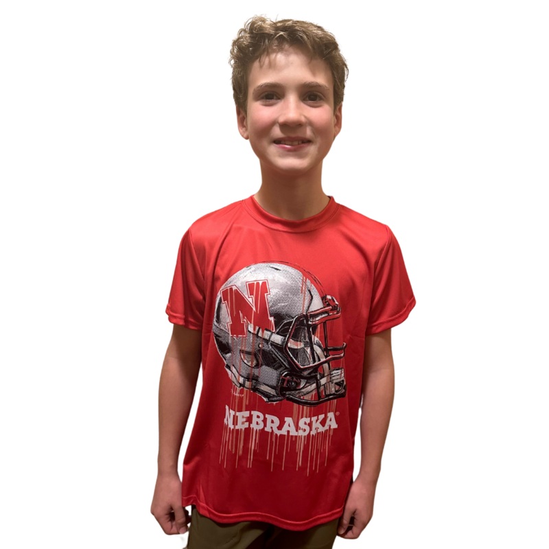 Boys’ Nebraska Huskers Toddler Football Helmet Drip T-Shirt