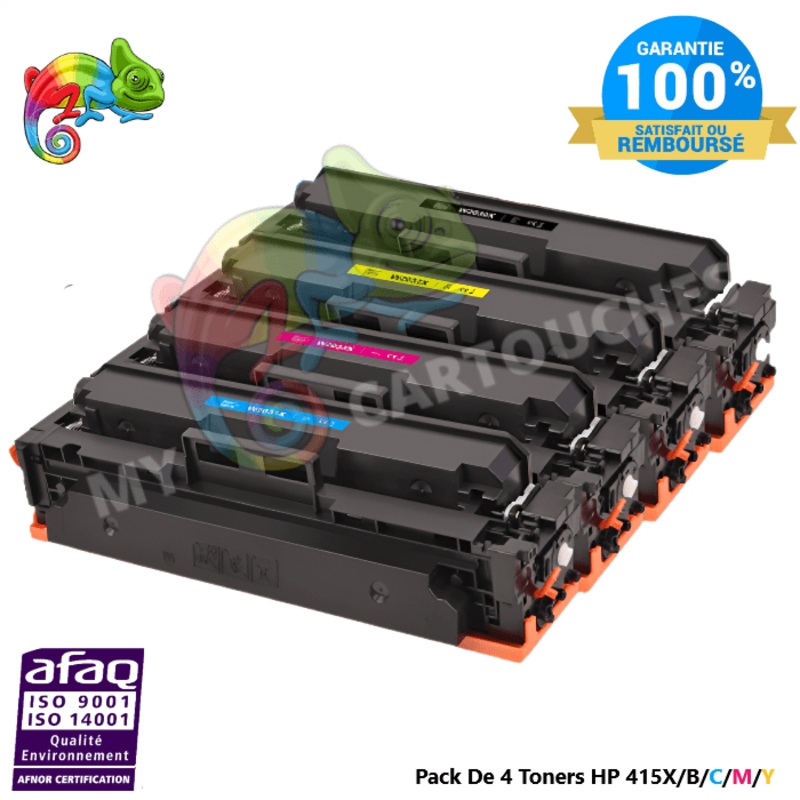Pack De 4 Toners Laser Pour  HP 415X  (B/C/M/Y) Compatibles