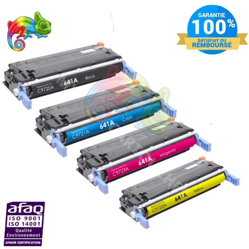 Pack de 4 Toners Pour  HP 641A  HP (C9720A/21A/22A/23A) Compatibles