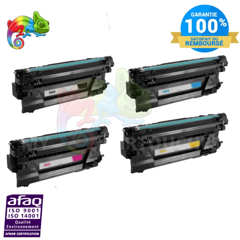 Pack de 4 Toners Pour  HP 656X  Toner laser HP (CF460X/61X/62X/63X) Compatible