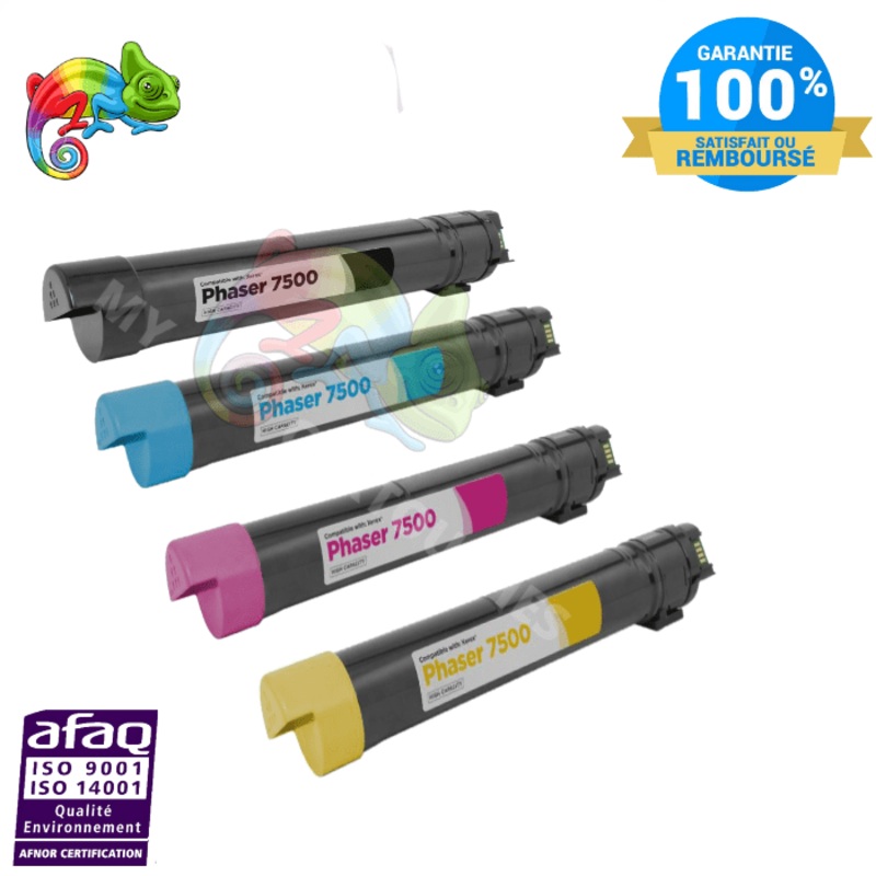 Pack de 4 Toners Xerox Phaser 7500  compatibles ( BCMY)