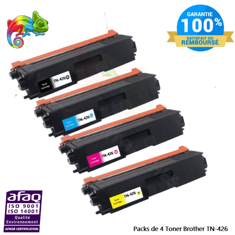 TN 426 -Packs de 4 Toners  Brother Compatible – 9000 Pages