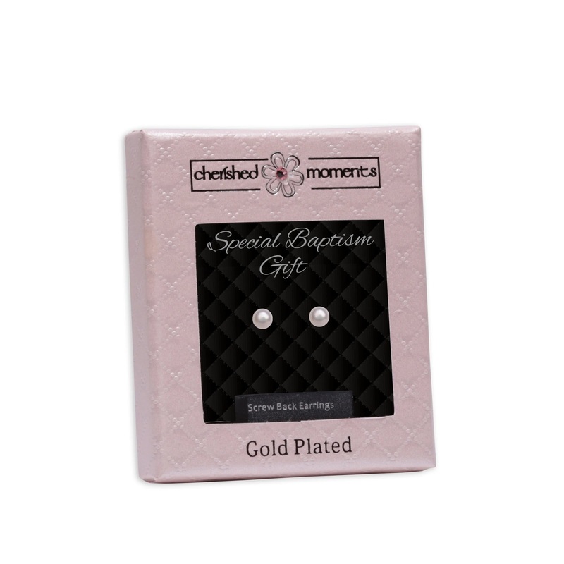 White Pearl Stud Earrings For Baptism