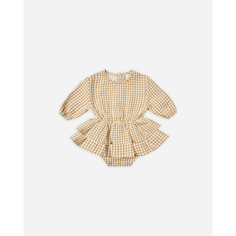 Rosie Romper – Honey Gingham