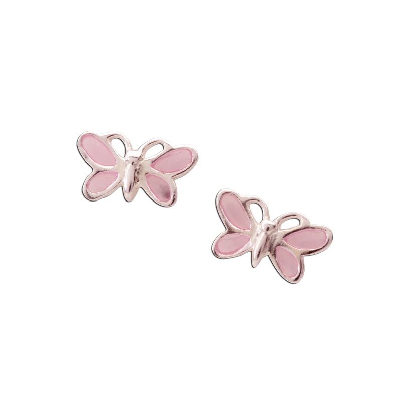 Pink Butterfly Stud Earrings