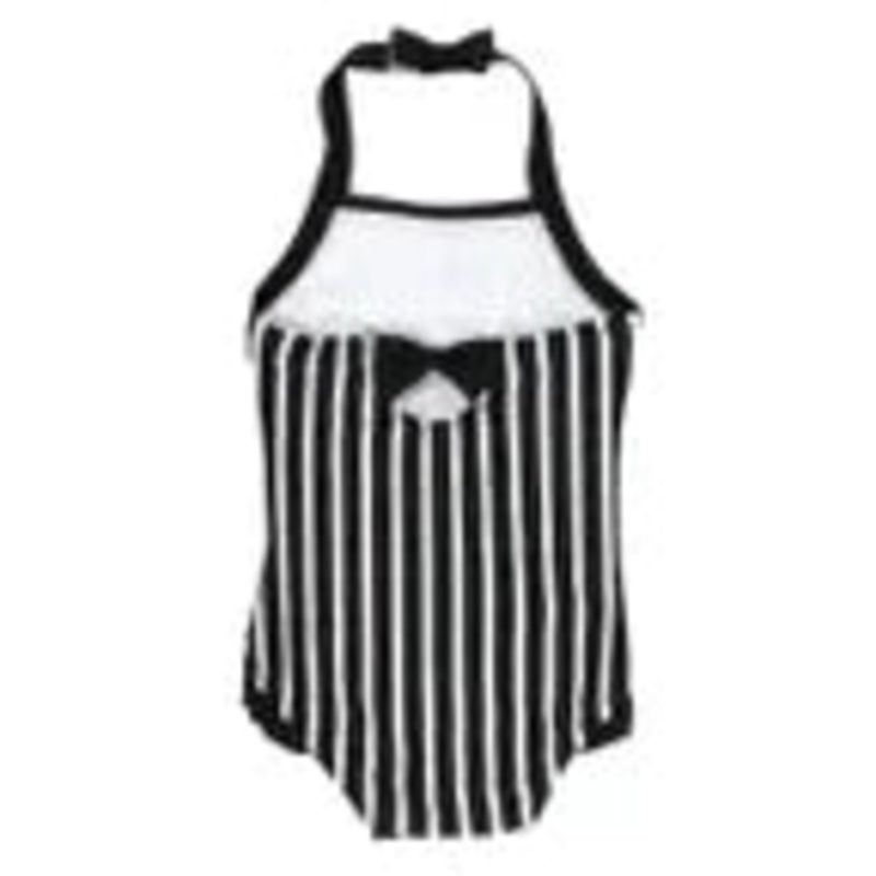 RB Black & White Stripe Halter One Piece Swimsuit