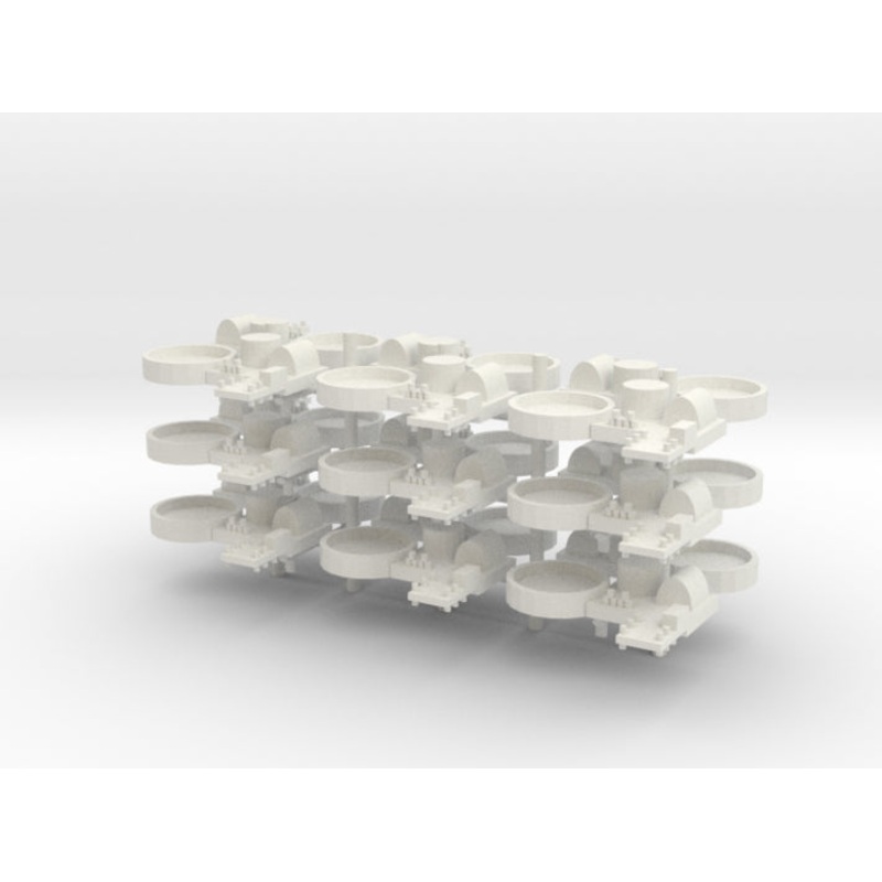 1/285 3D Printed Naval Base with AA Capabilities Style 2 (x18)