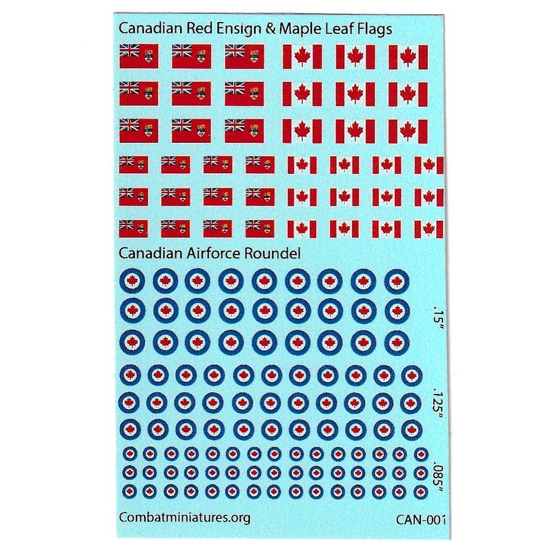 1/285 Canadian Red Ensign/ Maple Leaf Flag and Roundel  Water Slide Decals