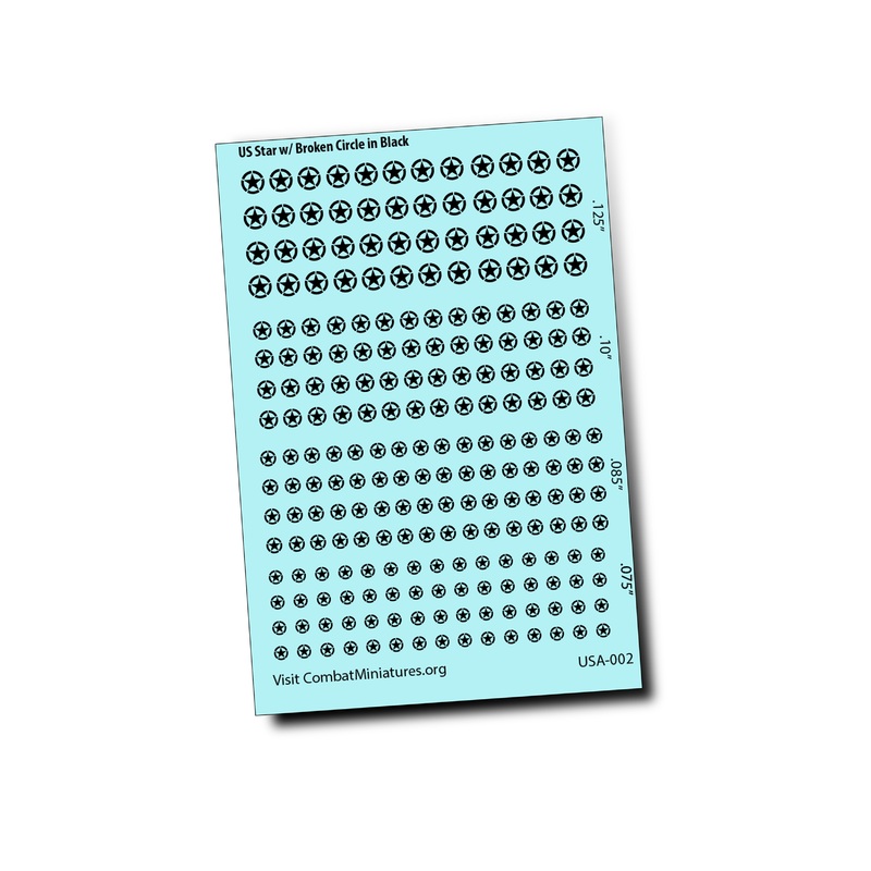 1/285 US Star in Broken Circle (Black) Water Slide Decals