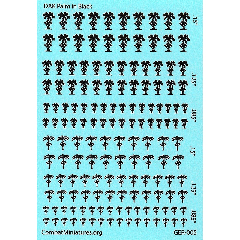 1/285 WW2 German DAK Palm Water Slide Decal in Black