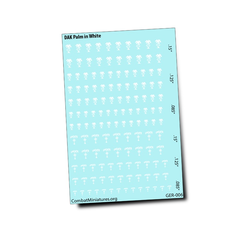1/285 WW2 German DAK Palm Water Slide Decal in White