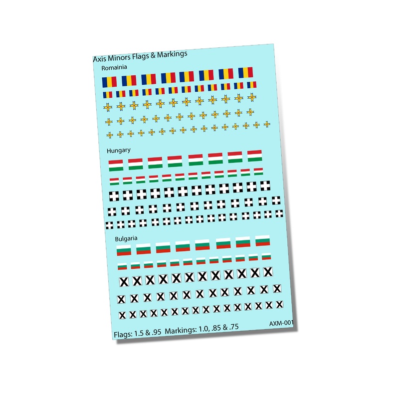 1/285 WW2 Romania, Hungarian & Bulgarian Aircraft Markings and Flags Water Slide Decals