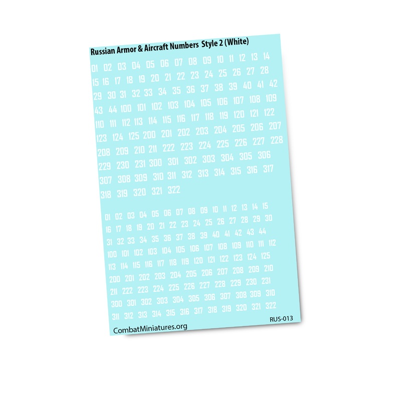 1/285 WW2 Soviet Union Armor & Aircraft Numbers in White