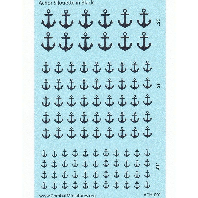 1/300-1/600 Anchor Silhouette in Black Water Slide Decals