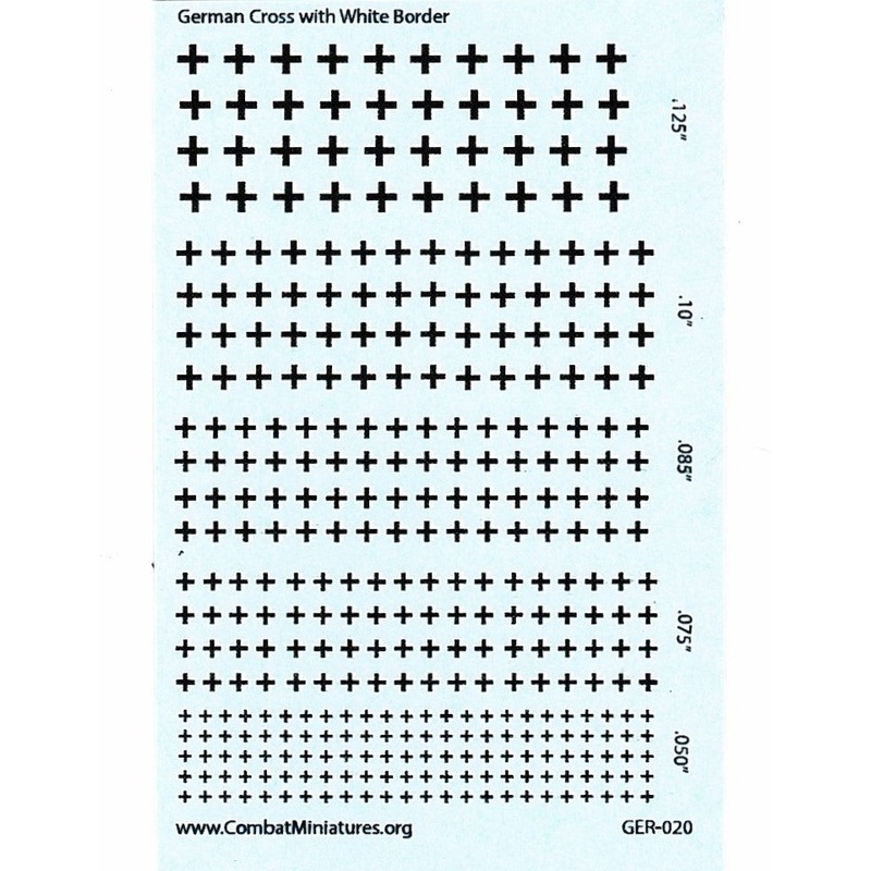 1/300-1/600 WW2 German Balken Cross With White Border