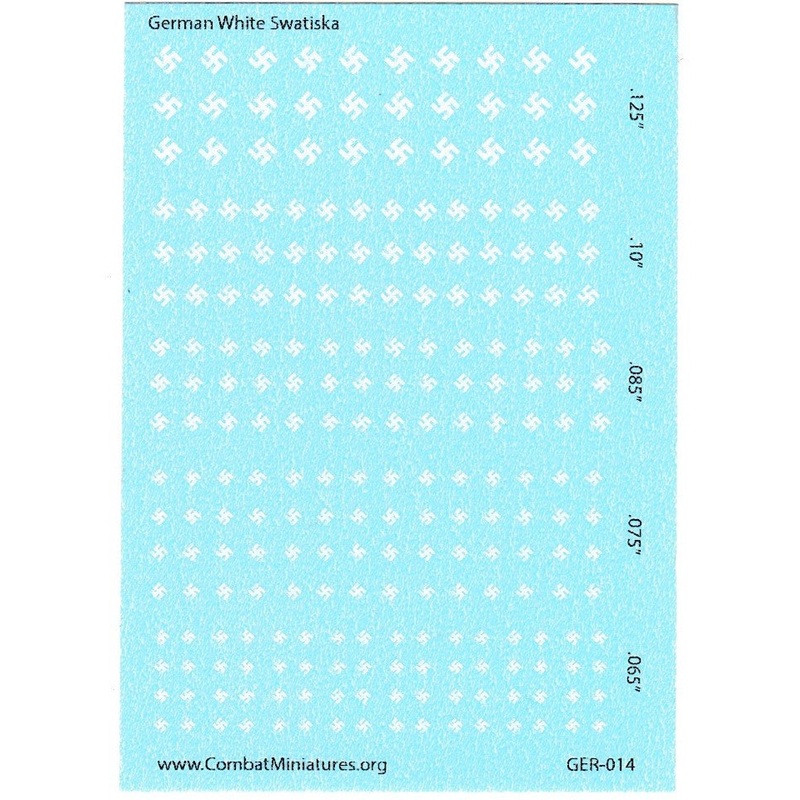 1/300-1/600 WW2 German White Swastika Water Slide Decals