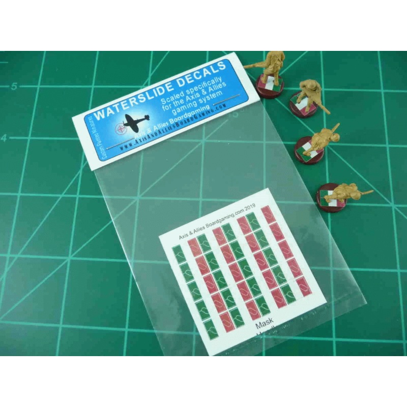 Axis & Allies Italian Flag Infantry Base Water Slide Decals