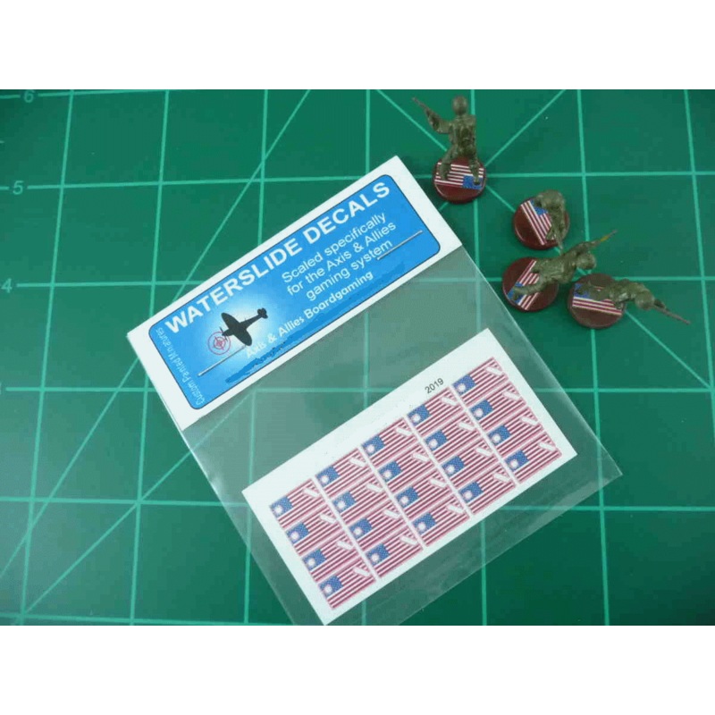 Axis & Allies US Flag Infantry Base Insignia Water Slide Decal