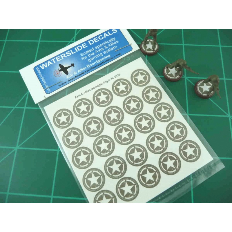 Axis & Allies US Infantry Base Insignia Water Slide Decal (x25)