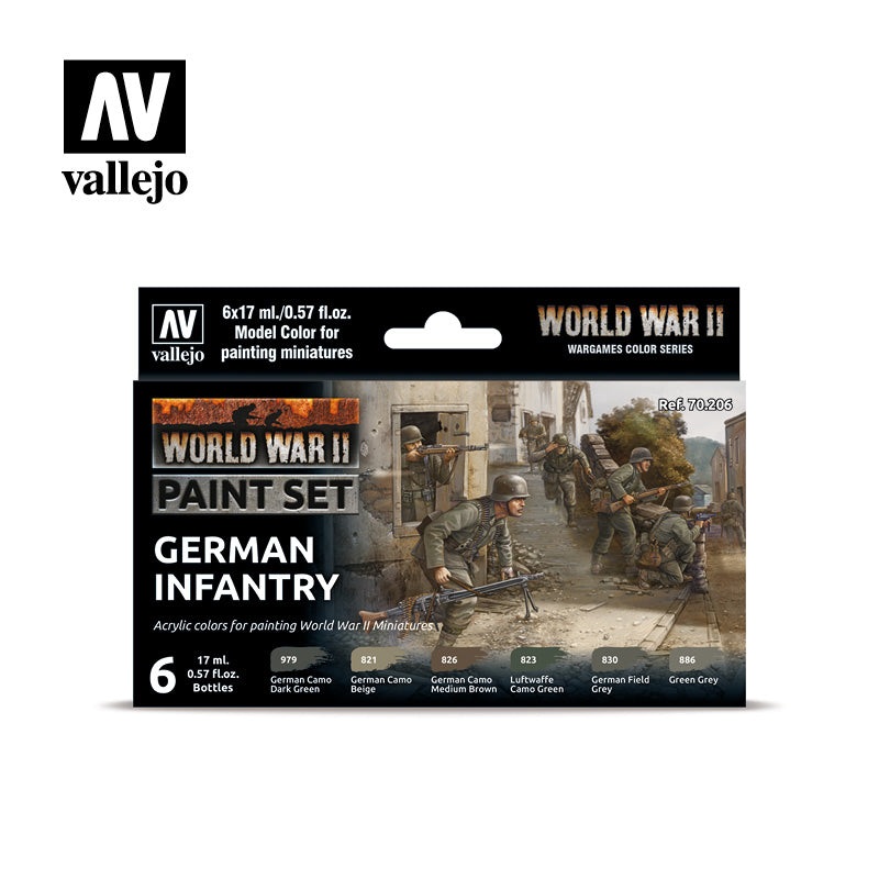 German Infantry Paint Set from Vallejo (6) Colors