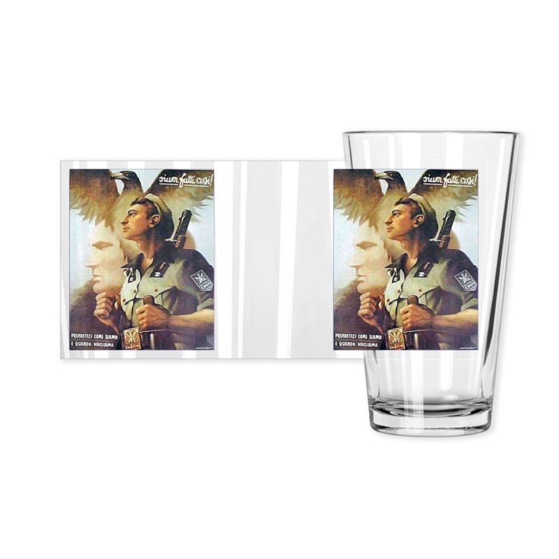 WW2 Italian Propaganda Poster Pint Glasses