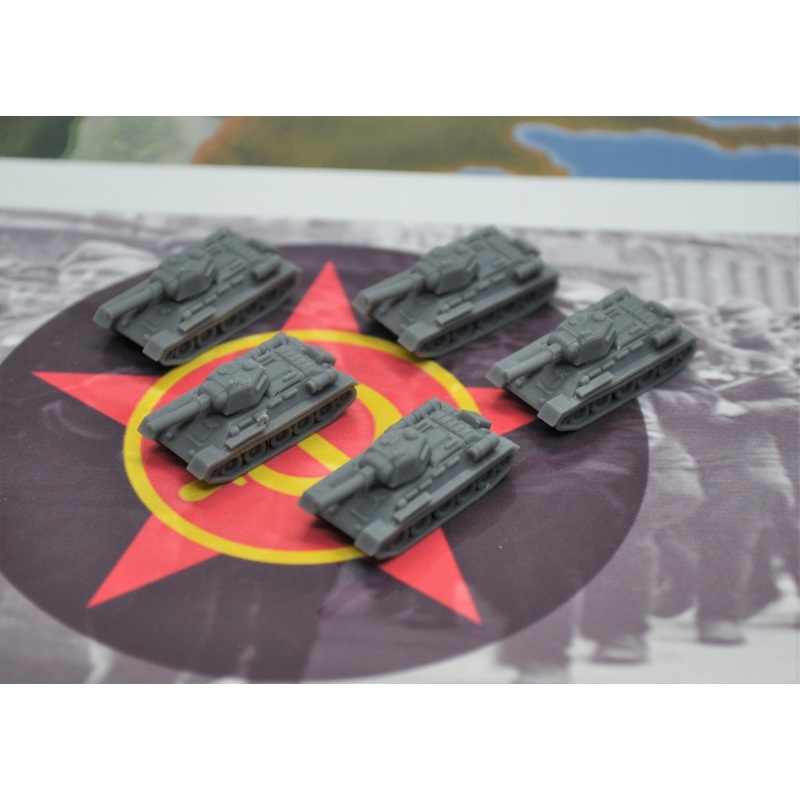 1/285 Scale 3D Printed Micro Armor Russian T-34 Medium Tank (x5)