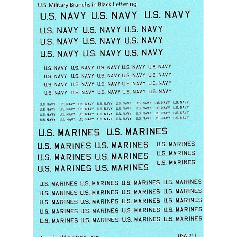 1/285 US Military Branches (Navy & Marines) in Black