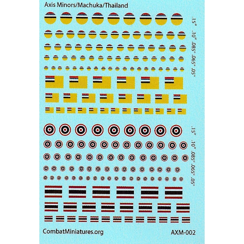 1/285 WW2 Axis Minors Aircraft Markings and Flags Water Slide Decals