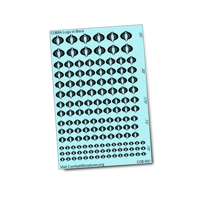 1/300-1/600 Cobra Command Silhouette in Black Water Slide Decals