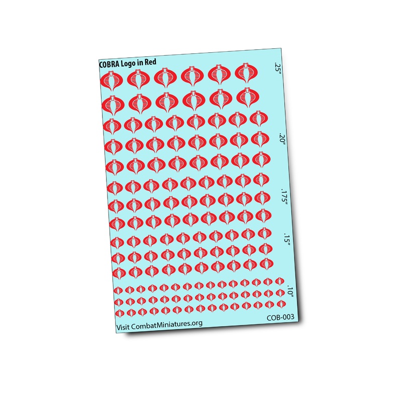 1/300-1/600 Cobra Command Silhouette in Red Water Slide Decals