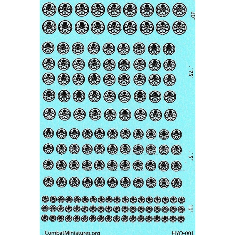 1/300-1/600 HYDRA logo in Black w/ White Background Slide Decals