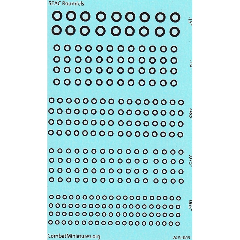 1/300-1/600 South East Asia Command Aircraft Roundels Water Slide Decals