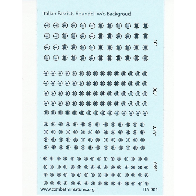 1/300-1/600 WW2 Italian Facist Roundel w/o Backgroud Water Slide Decals