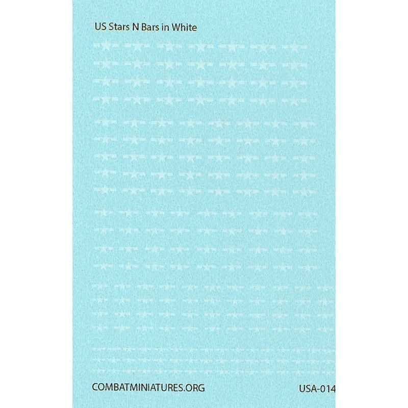 1/600 US Star and Bars in White Water Slide Decals