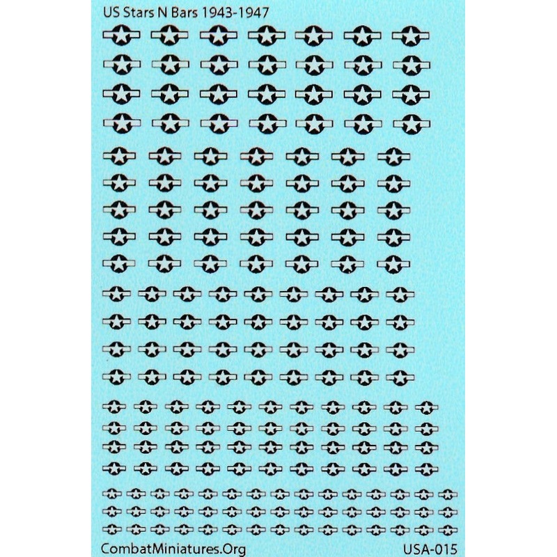 1/600 US Stars N Bars 1943-1947 Water Slide Decals
