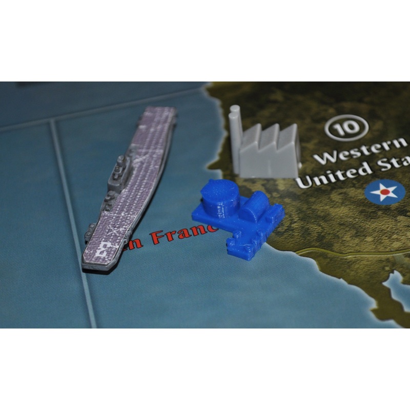 10pc 3D Printed Naval Base in Blue Set