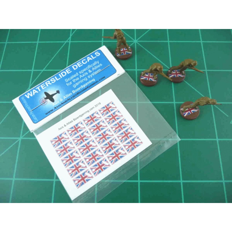 Axis & Allies Union Jack Flag Infantry Base Water Slide Decal
