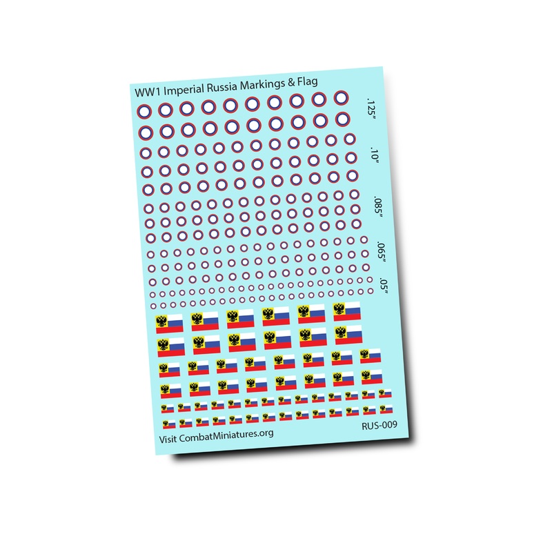 WW1 Imperial Russia Markings & Flag Water Slide Decals