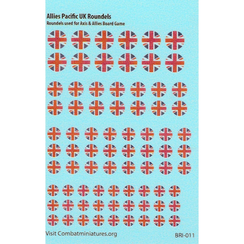 1/300-1/600 Allies Pacific UK Roundel Water Slide Decals