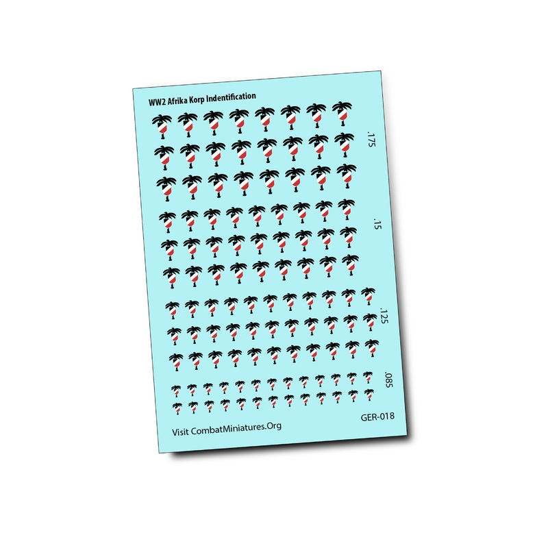 1/300-1/600 WW2 Afrika Korp Markings Water Slide Decals