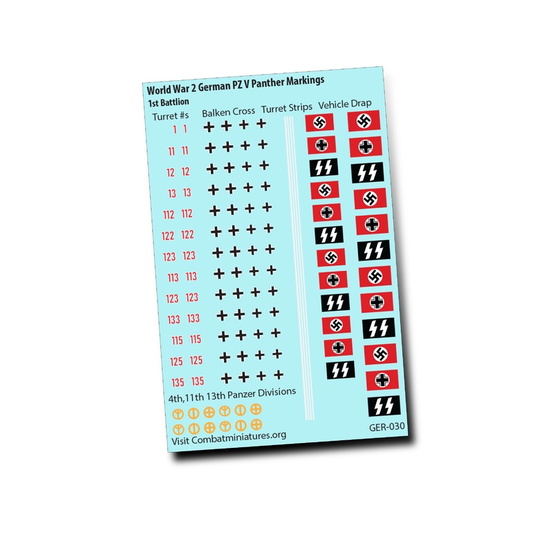 1/300-1/600 WW2 German Armor Markings Water Slide Decals