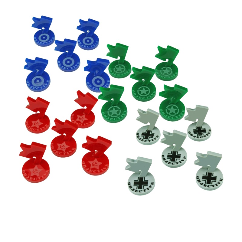20Pc WWII American, British, German & Soviet Union Mini Objective Markers